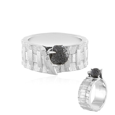 Silberfarbener Diamant-Silberring (MONOSONO COLLECTION)