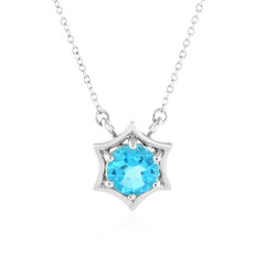 Paraibafarbener Topas-Silbercollier