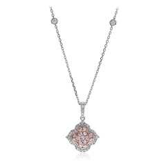 Pinkfarbener I1 Diamant-Goldhalskette (CIRARI)