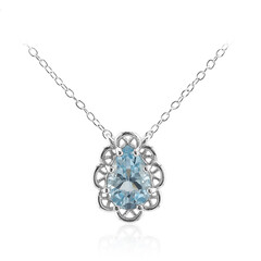 Himmelblauer Topas-Silbercollier