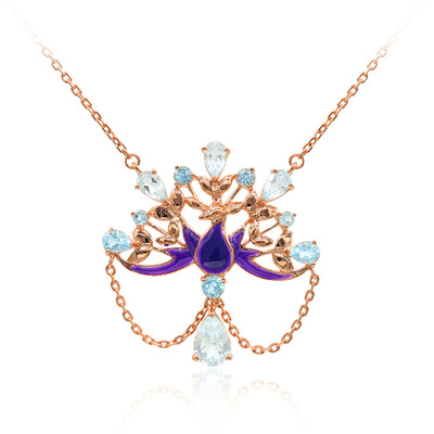 Himmelblauer Topas-Silbercollier