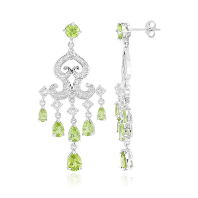 Burmesischer Peridot-Silberohrringe