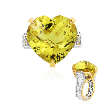 Ouro Verde-Quarz-Silberring (Gems en Vogue)