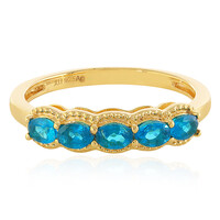 Neonblauer Apatit-Silberring