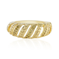 Gelber I3 Diamant-Silberring