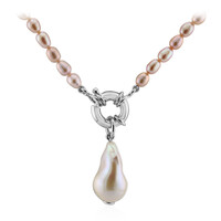 Weiße Süßwasserzuchtperlen-Silbercollier (TPC)