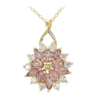 Nicht erhitzter Padparadscha-Saphir-Goldhalskette (AMAYANI)