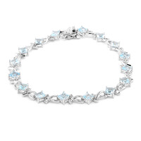 Himmelblauer Topas-Silberarmband