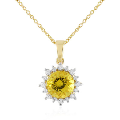 Goldener Apatit-Silberhalskette