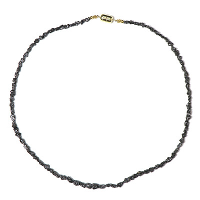 Schwarzer Diamant-Silberhalskette (Adela Silber)