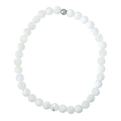 Weißes Perlmutt-Silberarmband