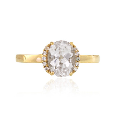Weißer Kunzit-Goldring
