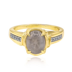 Silberner Stern-Saphir-Goldring