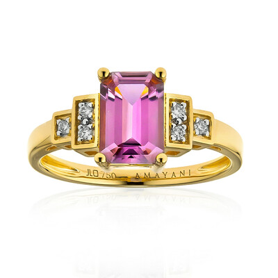 Pinkfarbener Diaspor-Goldring (AMAYANI)