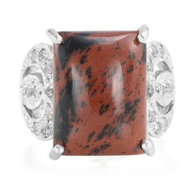 Mahagoni-Obsidian-Silberring