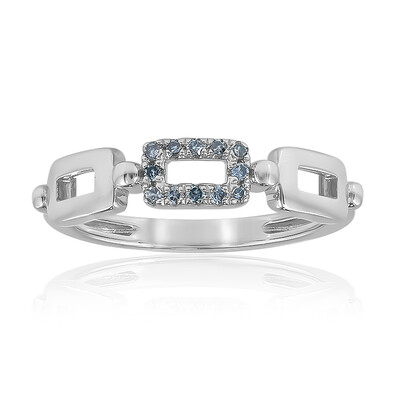 Himmelblauer I2 Diamant-Silberring