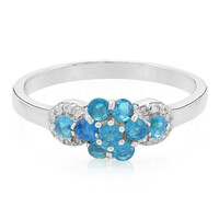 Neonblauer Apatit-Silberring