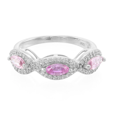 Pinkfarbener Saphir-Silberring