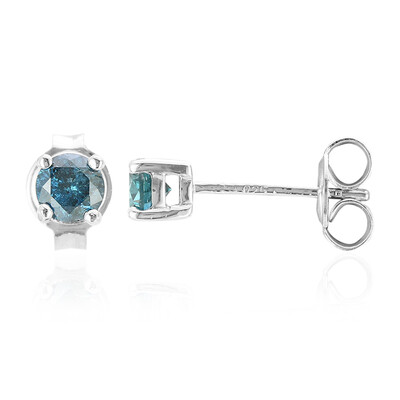 Blauer Diamant-Silberohrringe