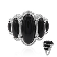 Schwarzer Onyx-Silberring