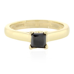 Schwarzer Diamant-Goldring