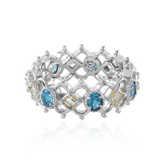 Neonblauer Apatit-Silberring (Dallas Prince Designs)
