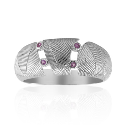 Pinkfarbener Saphir-Silberring