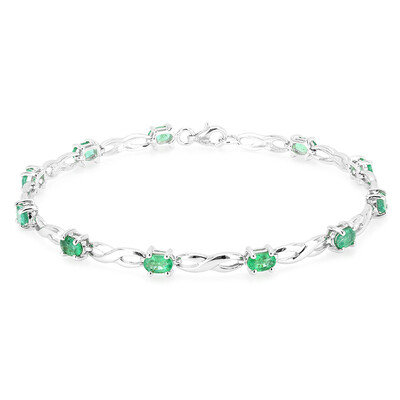 Sambia-Smaragd-Silberarmband