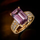 Pinkfarbener Diaspor-Goldring (AMAYANI)