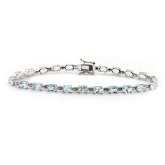 Himmelblauer Topas-Silberarmband