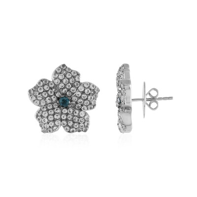 Londonblauer Topas-Silberohrringe (Dallas Prince Designs)