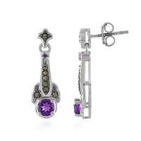 Sambia-Amethyst-Silberohrringe