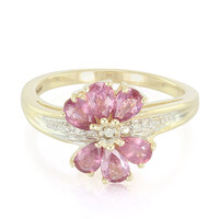Nicht erhitzter Padparadscha-Saphir-Goldring