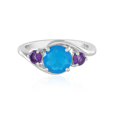 Äthiopischer Blauer Opal-Silberring