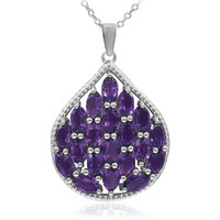 Sambia-Amethyst-Silberhalskette