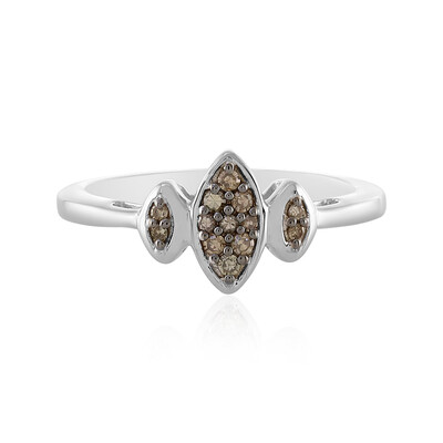 I2 Champagner-Diamant-Silberring