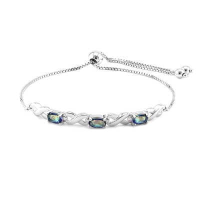 Blauer Mystik-Quarz-Silberarmband