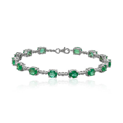 Sambia-Smaragd-Silberarmband