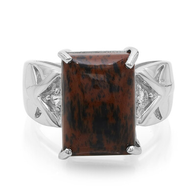Mahagoni-Obsidian-Silberring