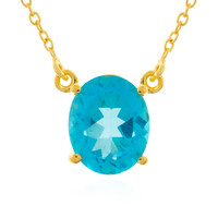 Paraibafarbener Topas-Silbercollier