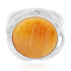 Orange Stachelauster-Silberring