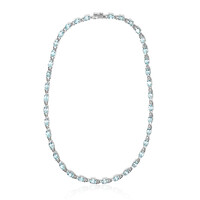 Himmelblauer Topas-Silbercollier