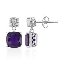 Sambia-Amethyst-Silberohrringe