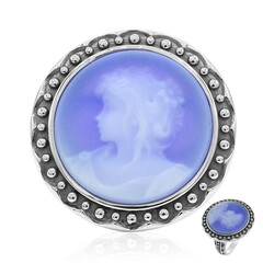 Blauer Band-Achat-Silberring