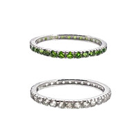 Edelstein-Silberringe- 2teiliges Set