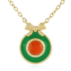 Roter Onyx-Silberhalskette
