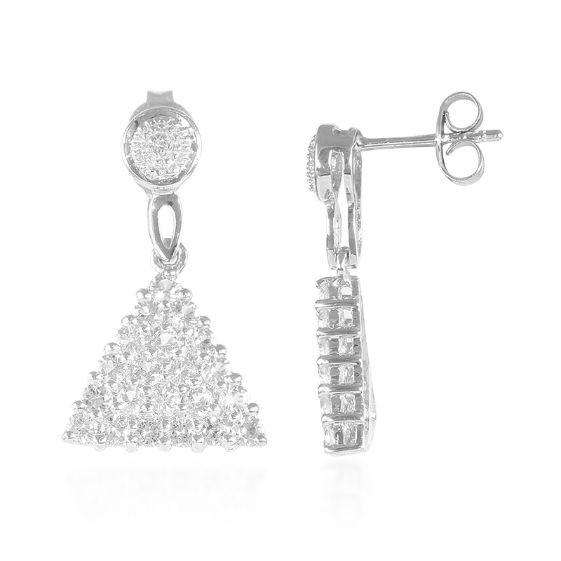 Oval Halo Ohrringe Mit Peridot & Topas – In 925 Sterlingsilber, Hebelverschluss