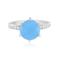 Blauer Chalzedon-Silberring