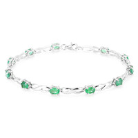 Sambia-Smaragd-Silberarmband