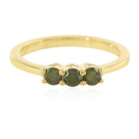Grüner I3 Diamant-Silberring